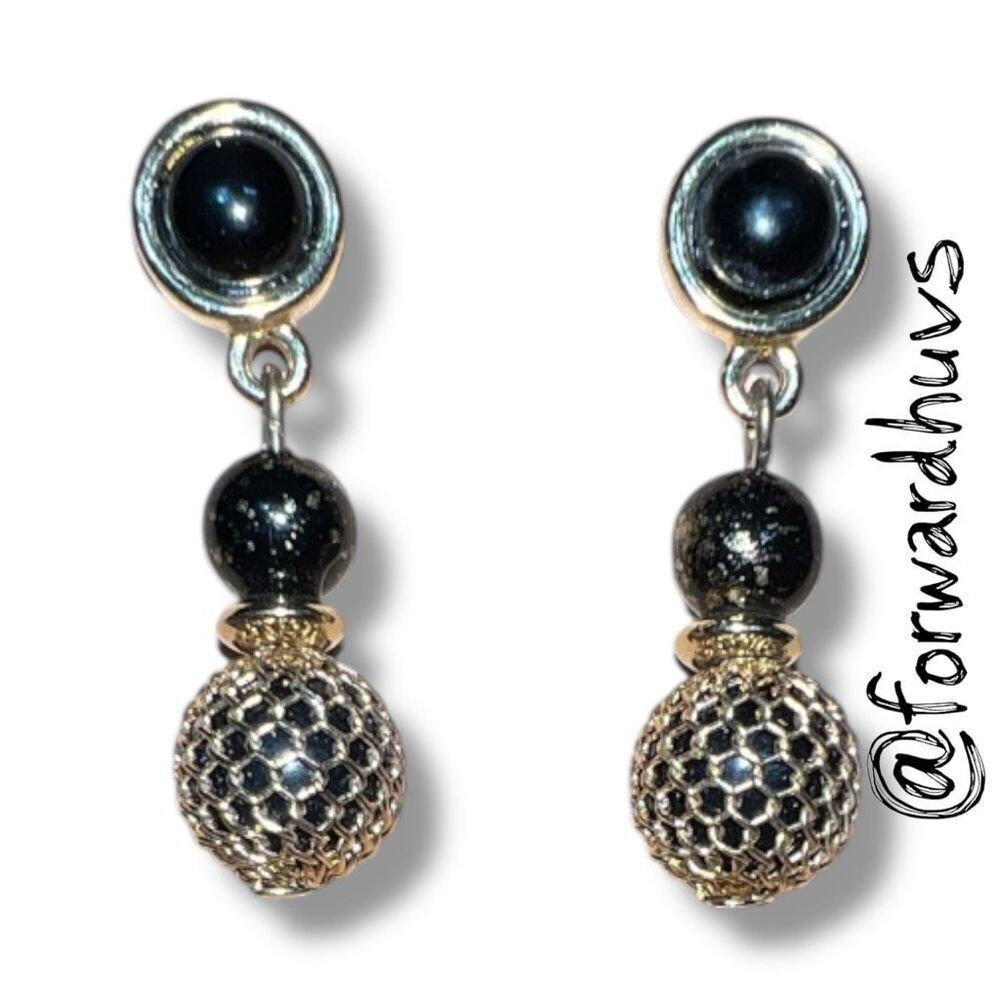 Bundle Sale 3 for $15 | Liz Claiborne Gold Tone Bead & Mesh Drop Earrings